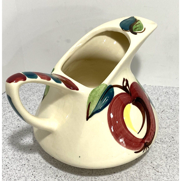 Vintage Purinton Pottery Apple Pattern 28 fl oz pitcher ice lip 1940s kitchen - Picture 5 of 12
